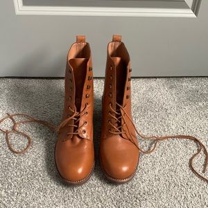 Madewell Lace Up Heeled Boots, size 10